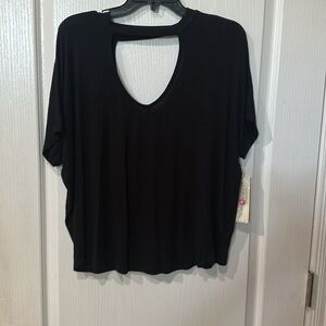 Wishful Park Sz S  Black Women's short sleeve Top NWT